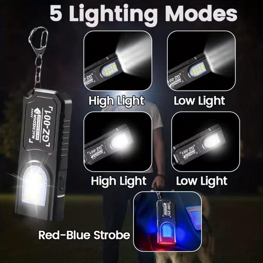 NEWBIRTH Tragbare LED COB Taschenlampe in Schwarz mit USB-Ladefunktion, Magnet und Stiftclip als Mini-Arbeitslaterne - Bild 2