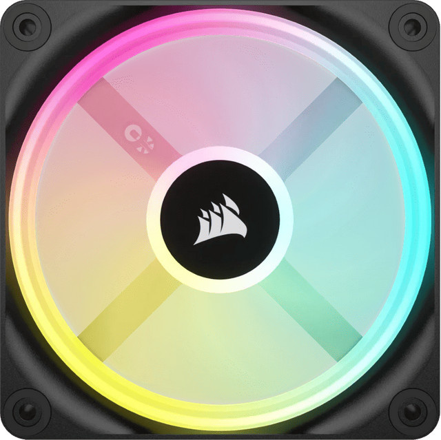 Corsair iCUE LINK QX120 RGB Gehäuselüfter mit Temperatursensor, 120 mm, Schwarz/Multicolor - Bild 1