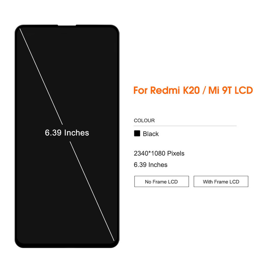 Xiaomi LCD Display Touchscreen Digitizer Montage mit 6,39 Zoll AMOLED Display in Schwarz für Mi 9T Mi 9T Pro Redmi K20 K20 Pro M1903F10G Ersatz - Bild 3