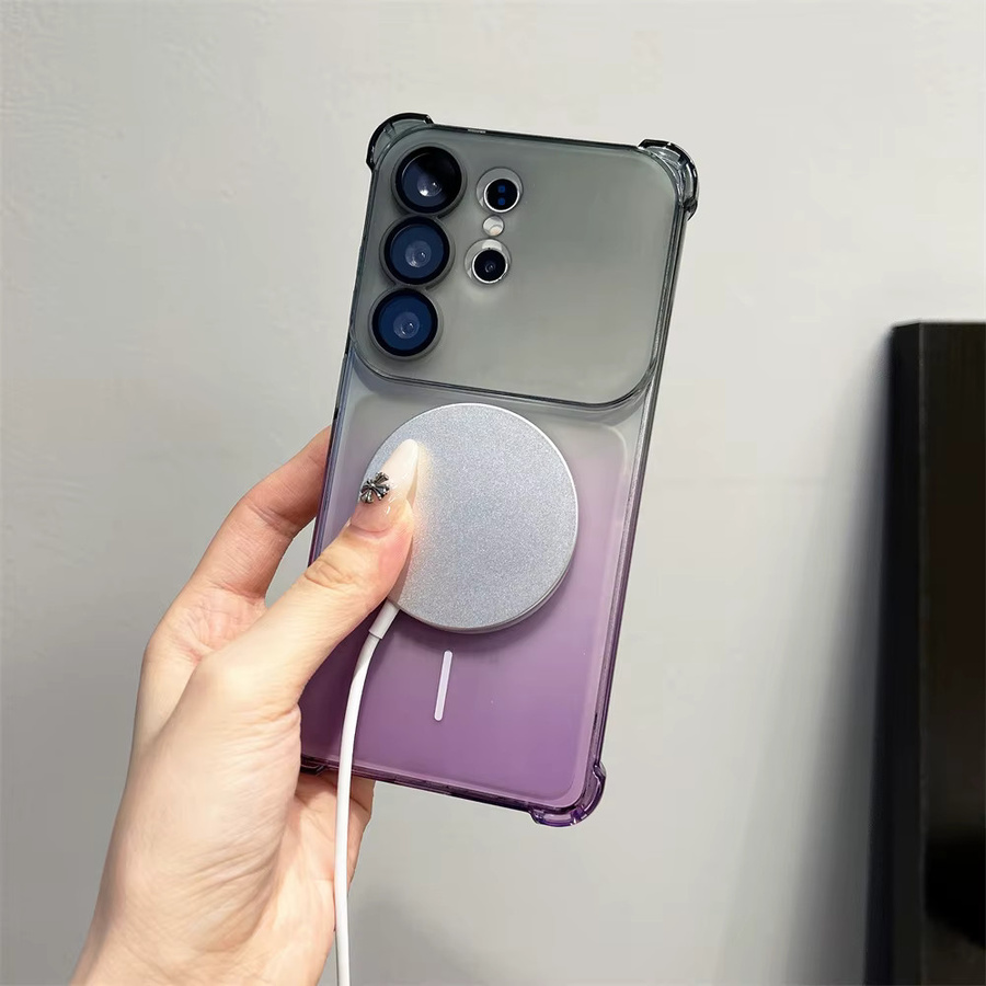 MagSafe Gradient Transparent Soft Phone Case für Samsung Galaxy S24 Ultra, S25 Ultra und S26 Ultra, stoßfeste Panzerung und ultradünner Schutz in den Farben Transparent, Black und Purple - Bild 3