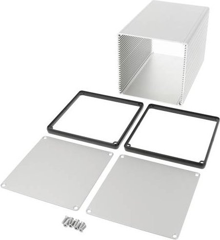 Hammond Electronics Universal-Gehäuse 1455NS1601 aus extrudiertem Aluminium in Silber und Transparent, B/T/H: 16,0 x 10,3 x 10,3 cm - Bild 1