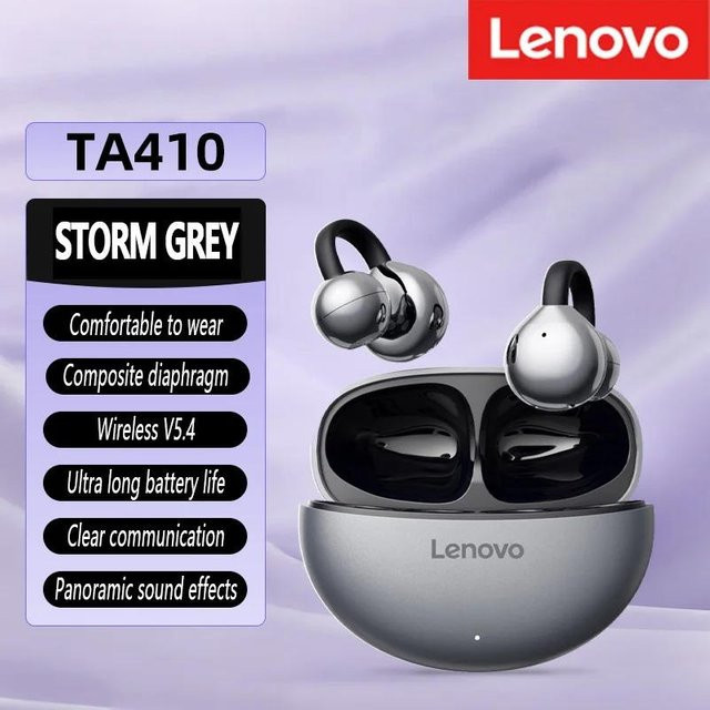 Lenovo TA410 True Wireless Bluetooth 5.4 Ohrhörer mit Panorama-Soundeffekten in Grau - Bild 1