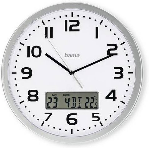 Hama Funkuhr Moorea in Silber und Weiß B/T/H: 30 x 30 x 3,5 cm - Bild 1