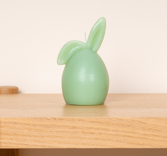 Deko Kerze Hase Schlappohr von BLUME2000 in Mintgrün, Höhe: 8,0 cm, Breite: 6,5 cm, Tiefe: 6,5 cm - Bild 1