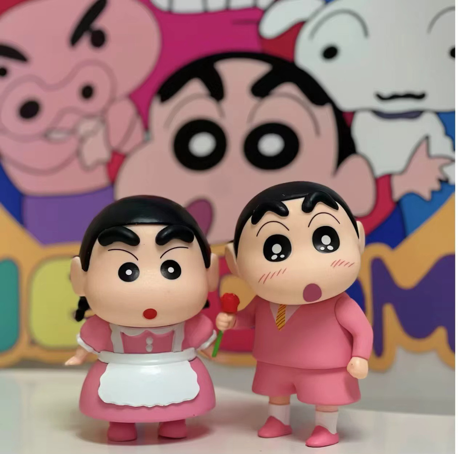 52TOYS Crayon Shinchan Anime Actionfigur Rosa Rosenmädchen-Paar als Sammlerstück für die Desktop- oder Auto-Dekoration - Bild 2