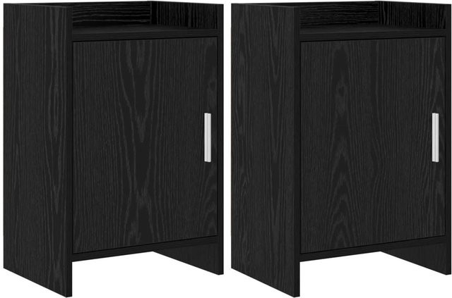 Set aus 2 vidaXL Nachttischen in Schwarz Eiche, modernes Design für dein Schlafzimmer, B/T/H: 40 x 30 x 60 cm - Bild 1