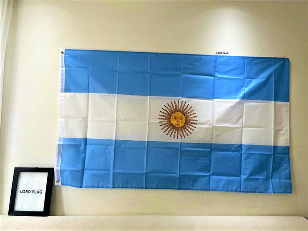 Argentinien Flagge aus Polyester für Indoor und Outdoor Dekoration, Blau, B x H: 150 x 90 cm - Bild 1