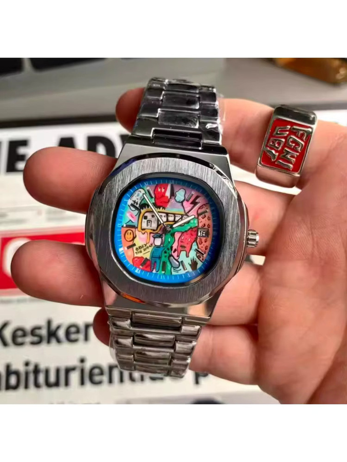 STARPERISH Armbanduhr, Quarz, Edelstahl, Eckig, Blau, Herren - Bild 5