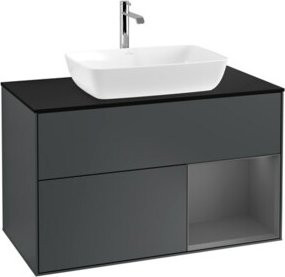 V&B Waschtischunterschrank Finion 100 in Mattblau lackiert, B/T/H: 100 x 50,1 x 50,1 cm - Bild 1