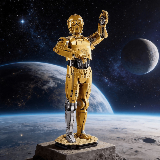 GSF Star Wars C-3PO Modularer Roboter, Bausteine, 1138 Teile, Gold/Silber - Bild 1