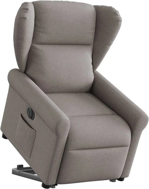 vidaXL Elektrischer Relaxsessel mit Aufstehhilfe in Taupe, moderner TV-Sessel aus Stoff mit Armlehnen - Bild 1