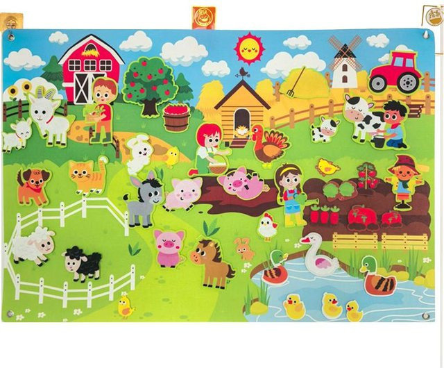 Binchi Outdoor Product Bauernhoftiere Filz Geschichtenbrett Set, ab 3 Jahre - Bild 1