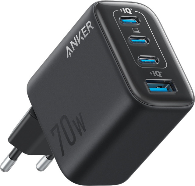 Anker Zolo Netzladegerät 70W mit 4 Ports (3 x USB-C und 1 x USB-A) in Schwarz - Bild 1