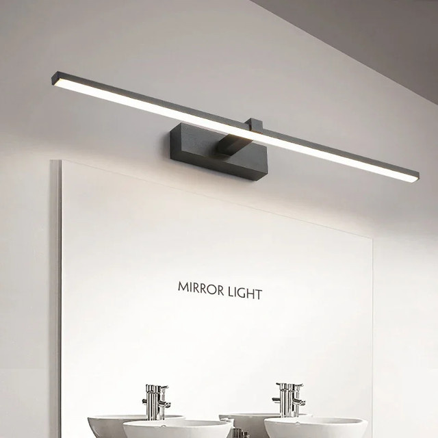 Sanoni LED Wandleuchte für das Badezimmer aus Aluminium mit integriertem LED-Licht und drei Lichtfarben - Bild 1