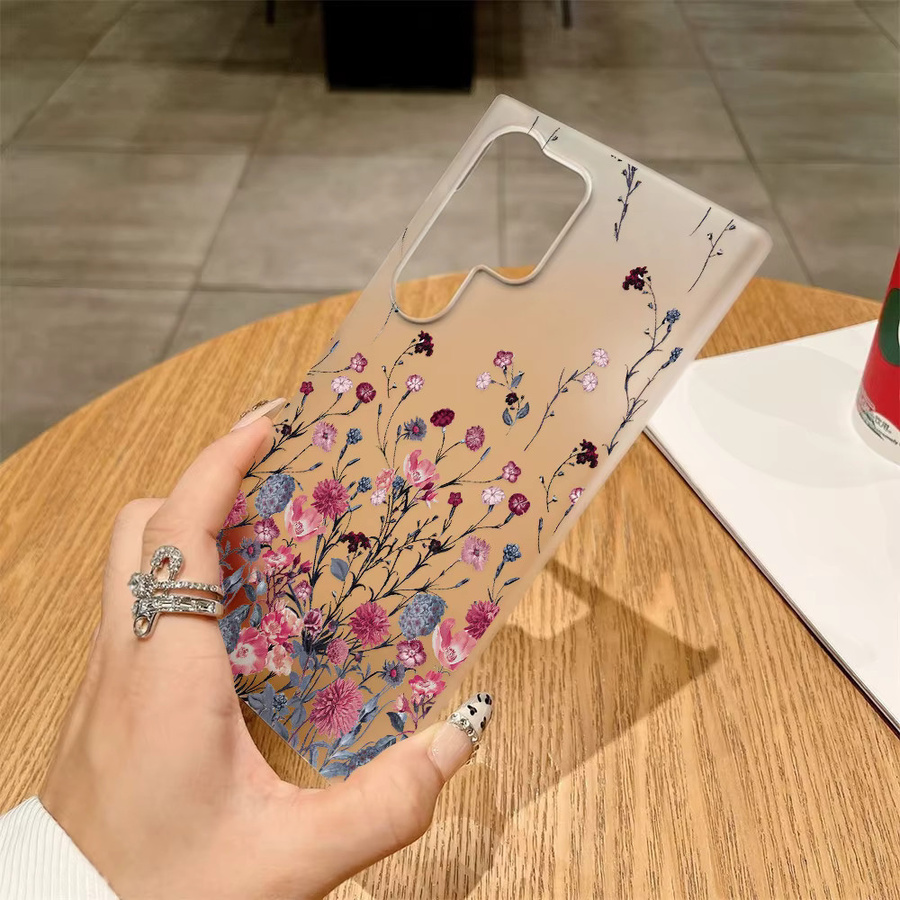 Matte transparente Handyhülle mit weißem Blumenmuster für Samsung Galaxy S26 S25 Ultra S24 FE A57 A56 A55 5G A07 A06 A15 4G - Bild 2