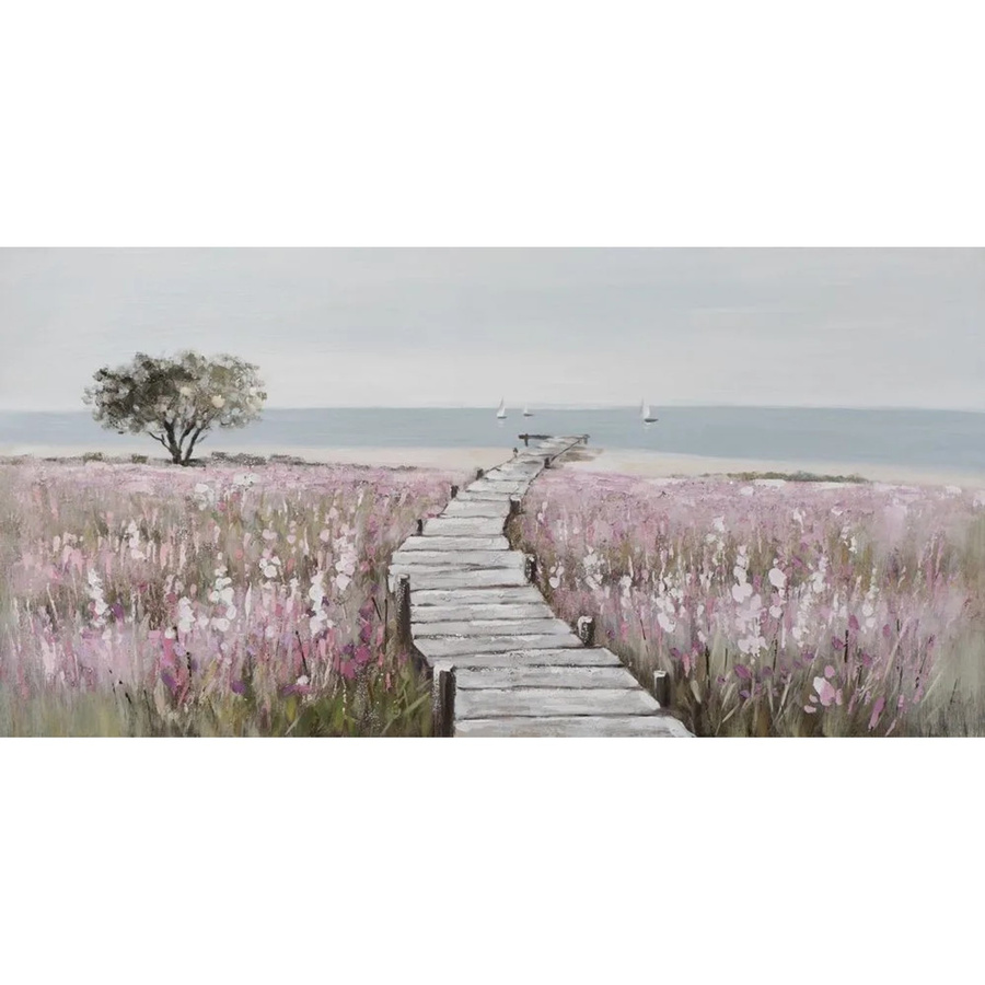 Art Universe Leinwandbild Holzsteg zum Strand, Motiv Natur und Landschaft, Mehrfarbig, Breite: 70 cm, Höhe: 140 cm - Bild 2