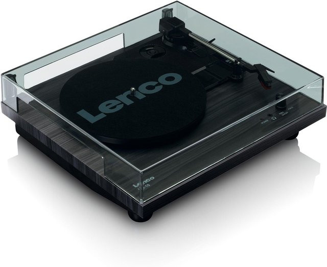 Lenco LS-10BK Plattenspieler mit Riemenantrieb und integrierten Lautsprechern in Schwarz - Bild 3