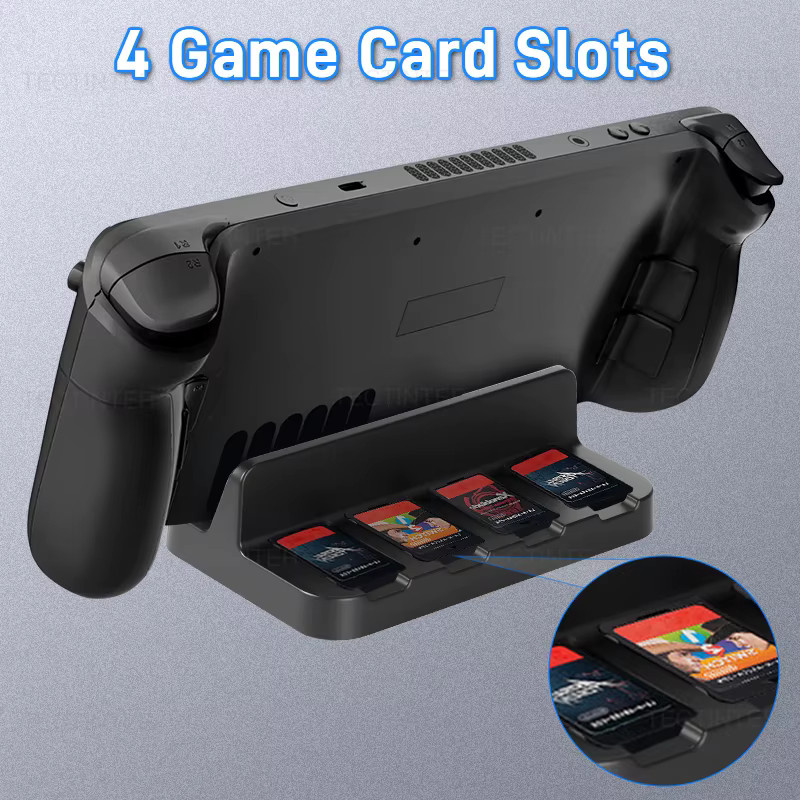 Spielkonsole Halterung in Schwarz für Nintendo Switch, Switch 2 und Steam Deck als Standbasis und Zubehör - Bild 2