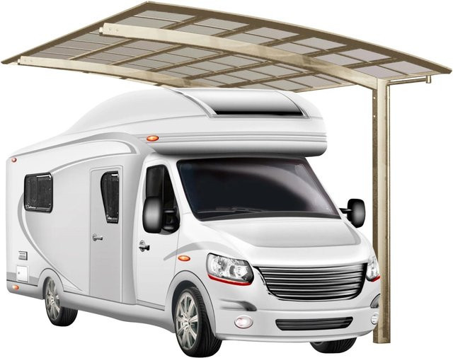 Ximax Runddach-Einzelcarport Portoforte Caravan Typ 60 in Edelstahl-Look mit Polycarbonatplatten - Bild 1