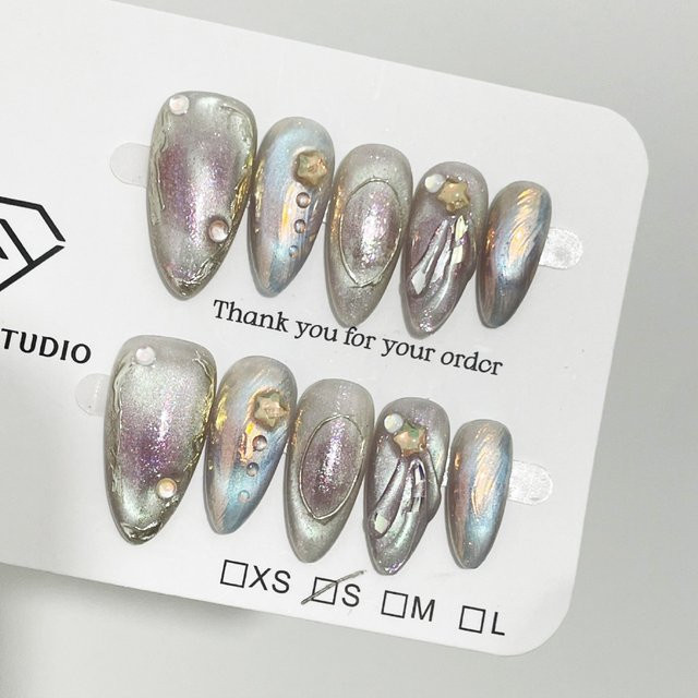 YADORNOS Press On Nails, 10 Stück, Schimmernd, Unisex - Bild 1
