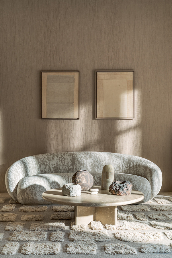 Élitis Wallpaper Himalaya RM 1049 02 in Beige und Braun mit Textiloptik und Leinenstruktur - Bild 1