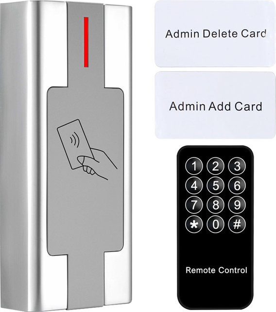 Asia-Teco RFID-Zutrittskontrollsystem mit Metalltastatur aus Zinklegierung, IP68 wasserdicht, Farbe Silber, Wiegand-Controller für den Außenbereich - Bild 1