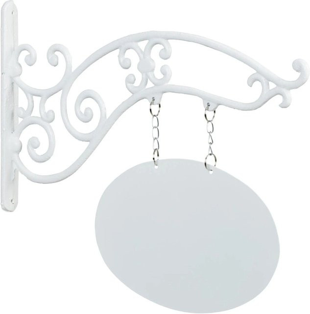 Relaxdays Wandschild aus Gusseisen in Weiß, beschreibbar, nostalgisches Design, B/H: 36 x 43 cm, Tiefe: 3 cm - Bild 1
