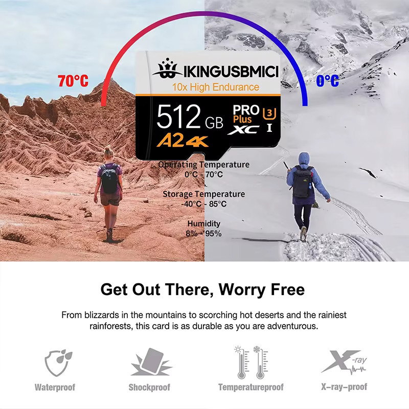 Hochleistungsfähige Micro-SD-Speicherkarte V30 für GoPro und Überwachungskameras, Farbe: Schwarz - Bild 4
