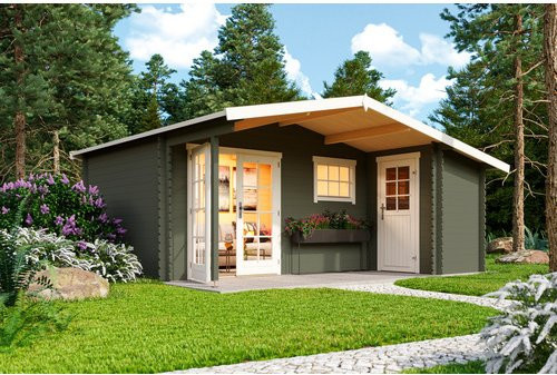 Lasita Gartenhaus Little Rock in Grüngrau, B/H/T: 558,7 x 245,1 x 480 cm - Bild 1