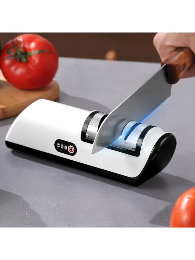 XMSJ Elektrischer Messerschärfer USB-wiederaufladbar mit Fein- und Grobschleiffunktion in Schwarz, Grau oder Weiß - Bild 5