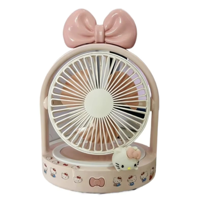 Bandai Hello Kitty USB-Elektroventilator mit Anime-Cartoon-Druck und Nachtlicht in Pink - Bild 5