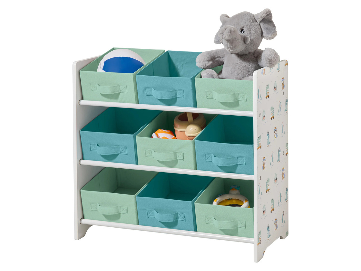 LIVARNO Aufbewahrungsregal Grün mit Rückwand aus Metall und Kunststoff für Kinderzimmer oder Wohnzimmer, B/T/H: 65,0 x 30,0 x 62,0 cm - Bild 2