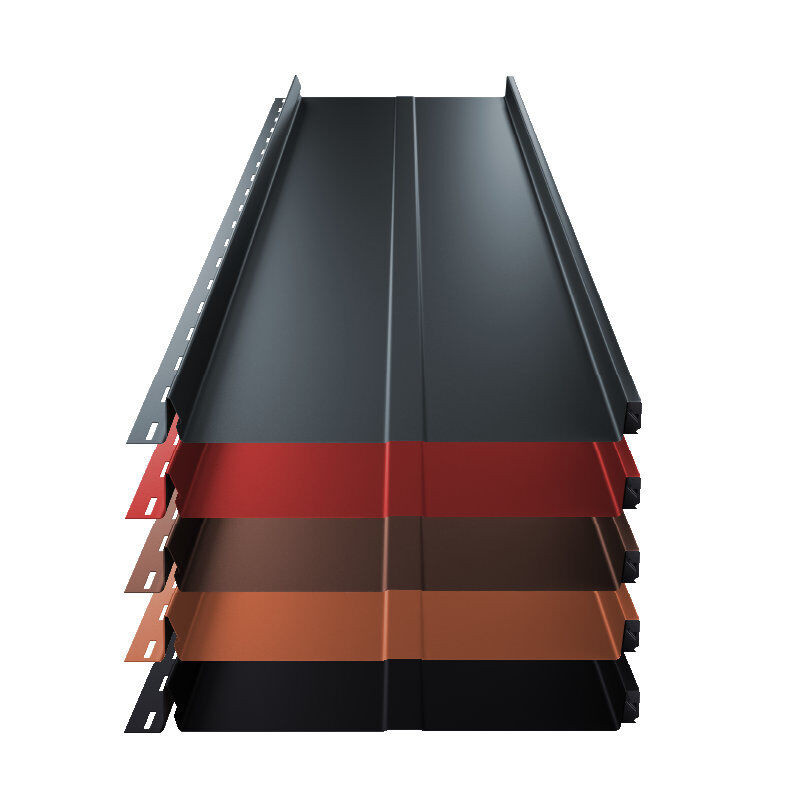 Stehfalz Terrano Dach und Wand aus Stahl von ThyssenKrupp mit Prägung, Breite: 31,6 cm, Stärke: 0,50 mm, Farbe: Mehrfarbig - Bild 1