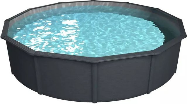 Steinbach Stahlwand Swimming Pool Set Nuovo de Luxe, anthrazit / silbergrau, Durchmesser: 550 cm, Höhe: 120 cm - Bild 1