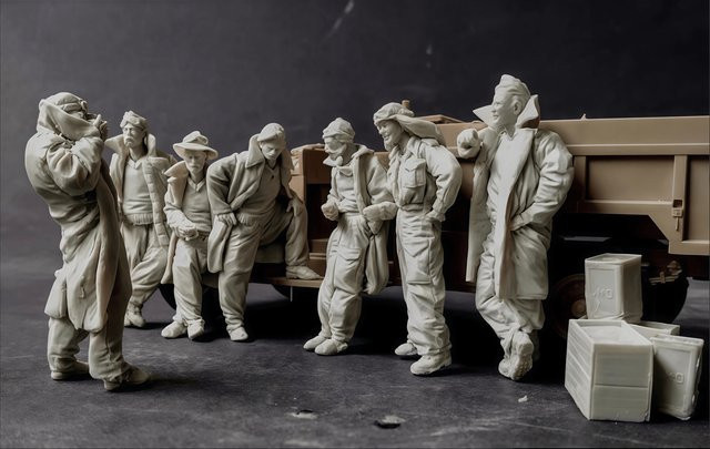 EVANOVM Resin-Modellbausatz, 7 Soldaten, 1:35, unbemalt - Bild 1