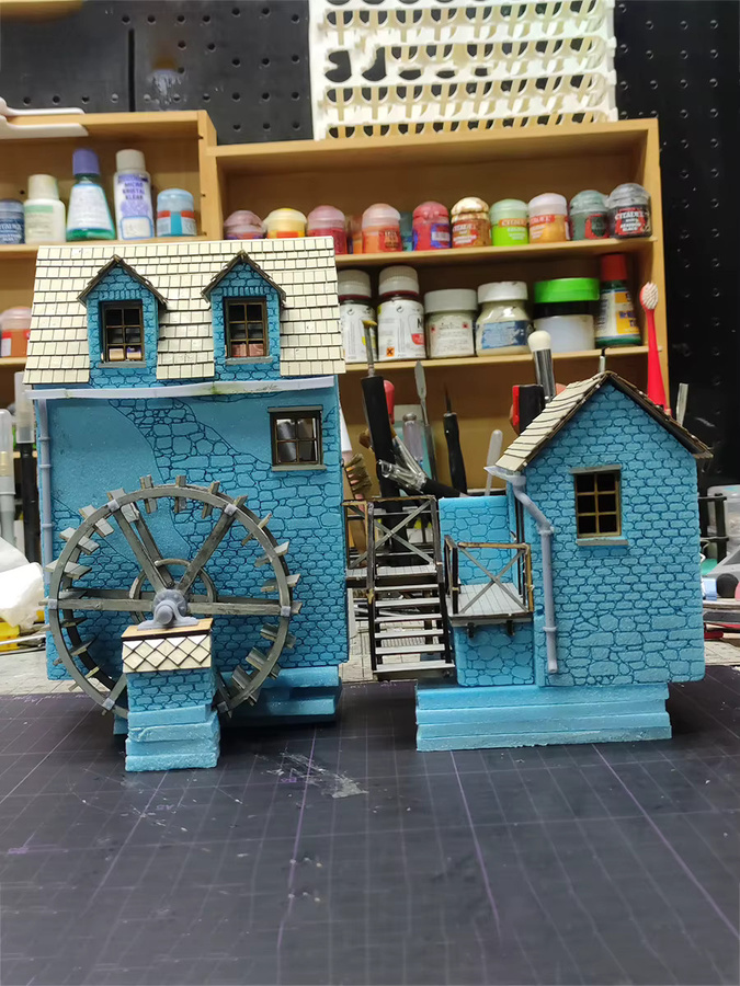 CorMake Europäische Ländliche Wassermühle, Miniatur-Bausatz-Modell, Maßstabsmodell-Bausatz 1/35 - Bild 4