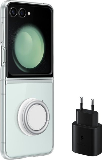 Samsung Starter Pack für Galaxy Z Flip5 mit transparentem Back Cover und USB-C Ladegerät - Bild 1