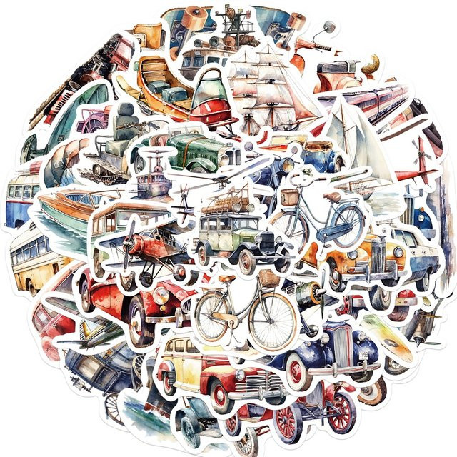 50 Stück wasserfeste Aquarell Graffiti Aufkleber in Multicolour von BulingBulingStickers Shop - Bild 1