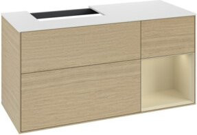 V&B Waschtischunterschrank Finion in Eichenfurnier und Lackoptik, Breite: 120 cm, Tiefe: 50,1 cm, Höhe: 50,1 cm - Bild 1
