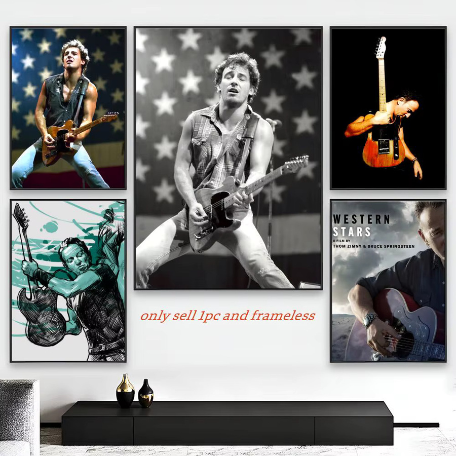 American Rock Bruce Legend S-Springsteen Poster selbstklebende Wanddekoration in White und Multicolour - Bild 2