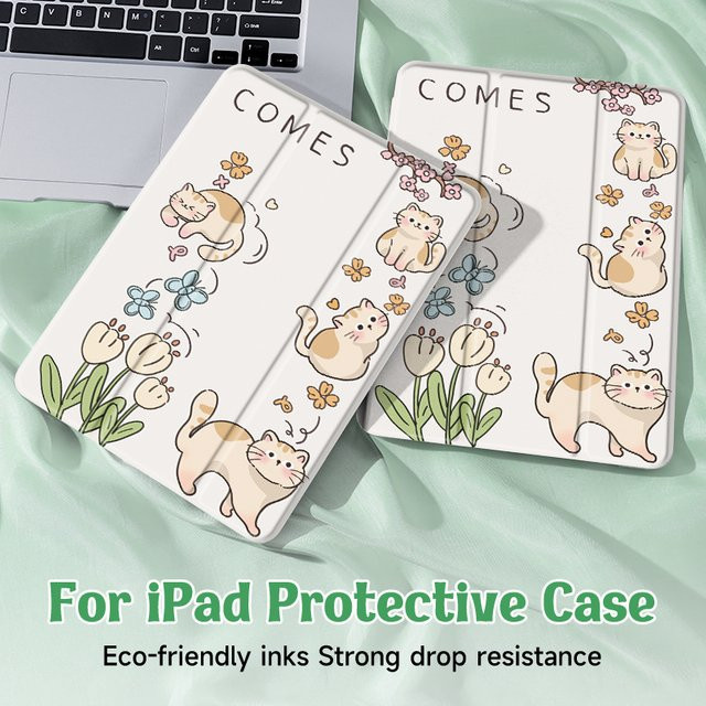 OLAIKE Katzenhülle für iPad 9./8./7. Generation 10,2 Zoll und iPad Mini 4/5/6 mit Stifthalter und Auto Wake/Sleep Funktion - Bild 1