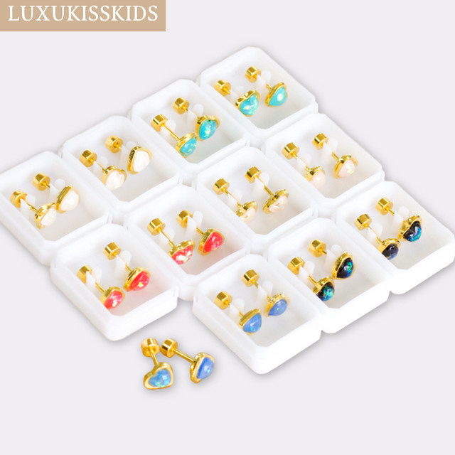 LUXUKISSKIDS Ohrstecker, Herz, Bunt, Damen - Bild 1