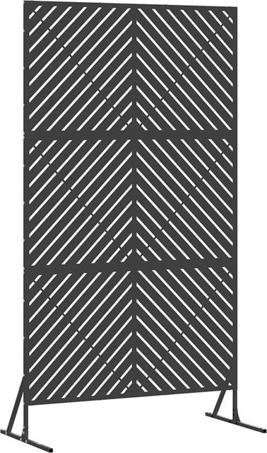 vidaXL Sichtschutz Paravent aus Stahl in Schwarz, B/T/H: 100 x 50 x 180 cm - Bild 1
