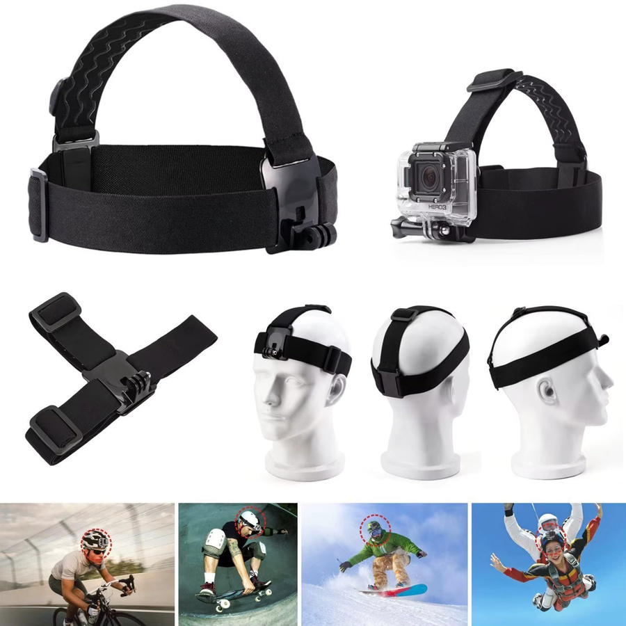 VeFly Verstellbare Kopfbandhalterung Stirnband in Schwarz für GoPro Hero 13 12 11 10 9 8 7 Insta360 und DJI Osmo Action 5 4 3 2 Kamerazubehör - Bild 4