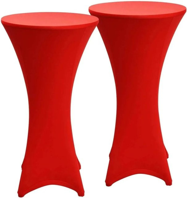 Beautissu Stella Stehtischhusse aus Stretchstoff in Rot, 2-teiliges Set, Durchmesser: 70 cm - Bild 1