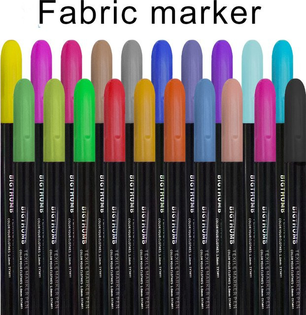 Wasserdichte Textilmarker im Set für DIY Kunst und Graffiti, Mehrfarbige Stoffmarker für T-Shirts, Schuhe, Kleidung, Holz und Stein - Bild 1