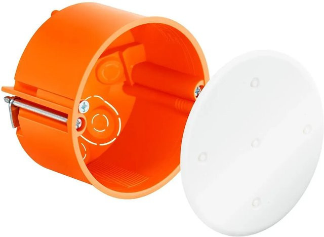 Kaiser Verbindungsdose 9071-01 mit Deckel in Orange-Weiß aus Kunststoff mit Schraubbefestigung - Bild 1