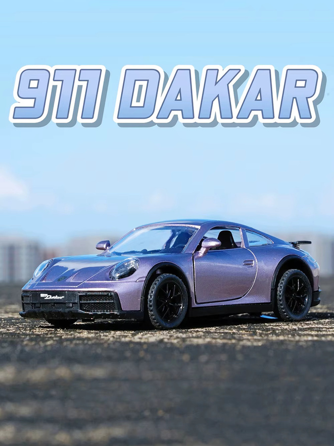 MAKEDA 911 Dakar Modell Sportwagen, 1:32, Metall, Licht und Sound, orange - Bild 3