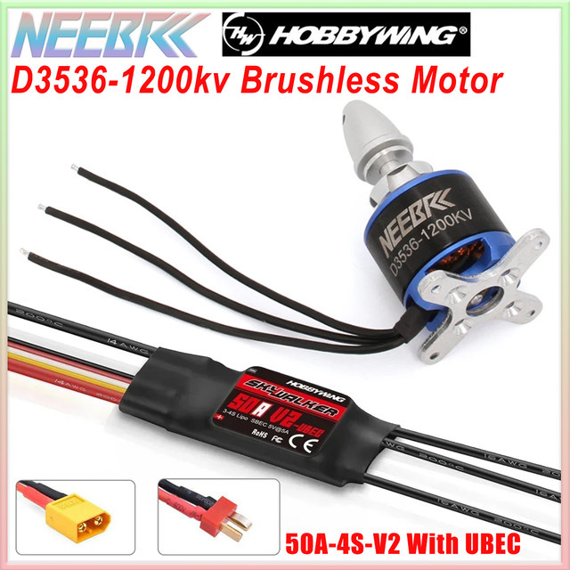 NeebRC 3536 1200KV Bürstenloser Motor, 2-4S mit 50A V2 UBEC ESC Geschwindigkeitsregler, Set / Bundle - Bild 1