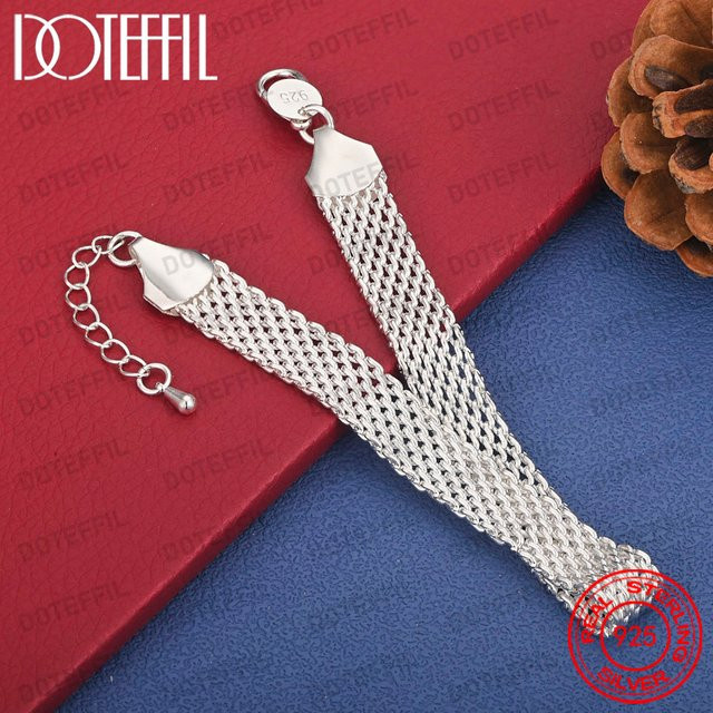 DOTEFFIL Armband, 925 Silber, geflochten, 10 mm, Unisex - Bild 1